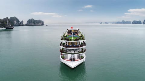 Amanda Halong Cruise Docked boat in Laos