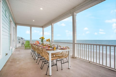 2nd level balcony with outdoor dining.