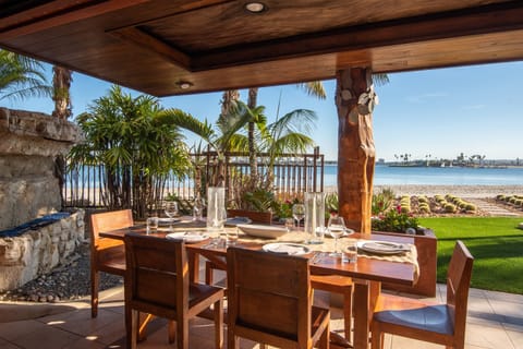 Living room leads directly to the bayside patio.