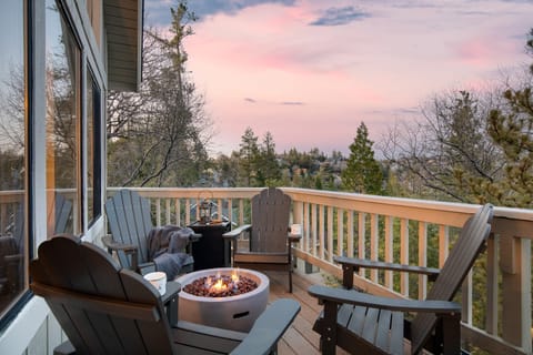 Stay cozy by the fire pit.