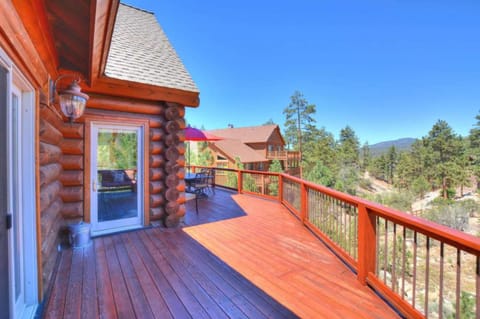 Spacious decks with mountain views.