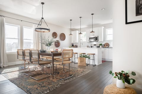 Bright and breezy dining area.