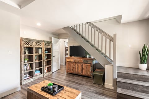 Second living area on the lower level.