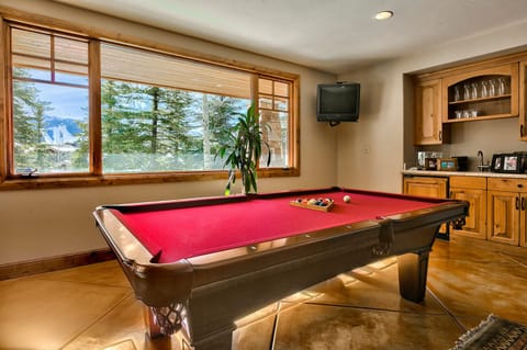 Pool table in the game room.