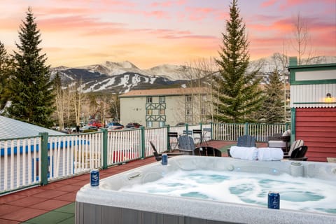 Hot tub after a day on the slopes.