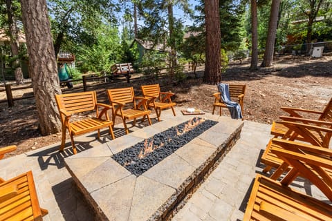 Large firepit with group seating.