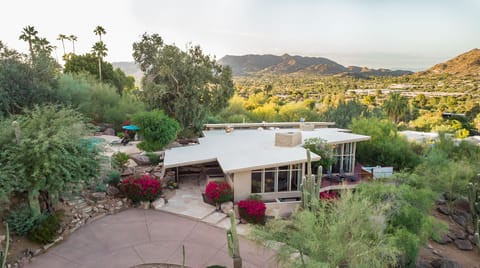 Relax poolside and enjoy the mountain views.