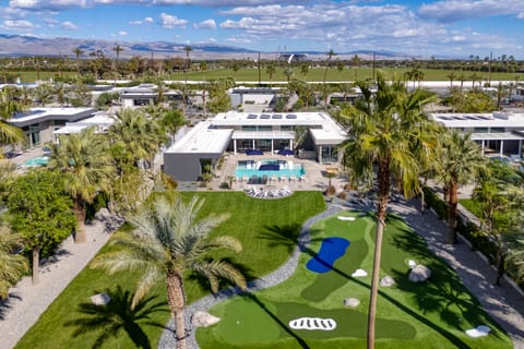 Villa features a private putting green in the backyard.