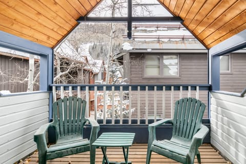 Watch the snow fall from the covered patio.