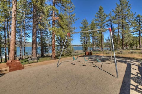 Large yard and play area - with a view.