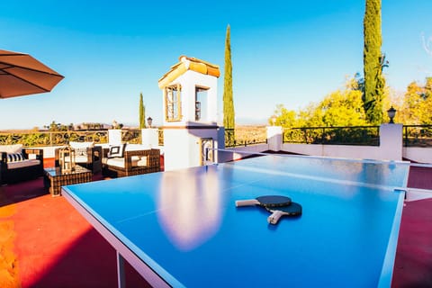 Outdoor ping pong table on the terrace.