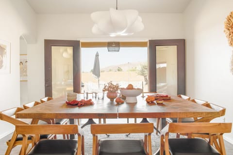 Dining room opens up to the backyard.