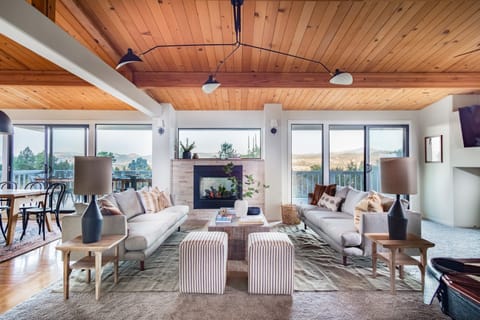 Stunning living room with gorgeous vineyard views.