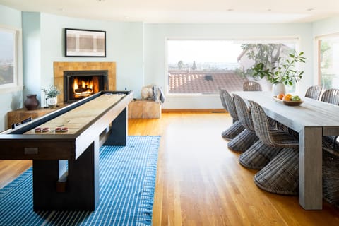 Shuffle board in the living and dining area.