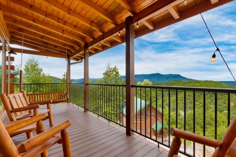Outdoor seating on the balcony.