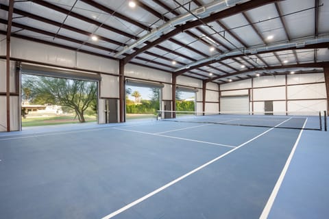 Private indoor tennis court.