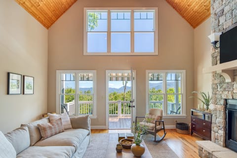 Huge windows in the main living room let in tons of natural light.