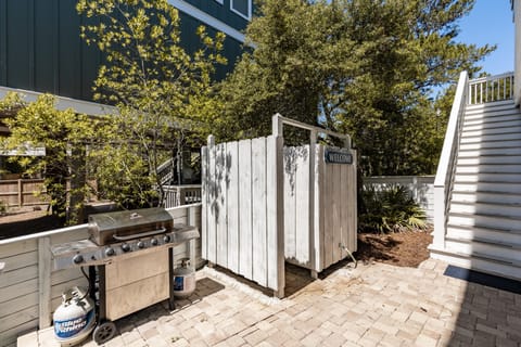 BBQ grill and a convenient outdoor shower.