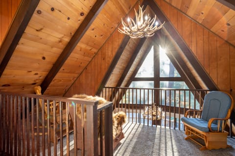 Charming loft space with rustic touches.