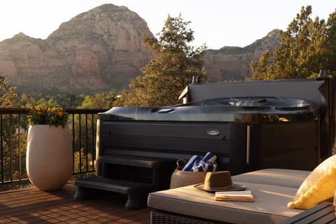 Incredible mountain views from your hot tub.