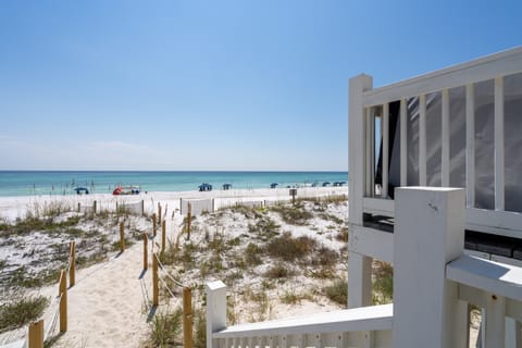 Private bath takes you right to Miramar Beach!