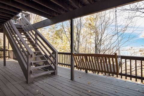 Double-decks with a swinging bench.