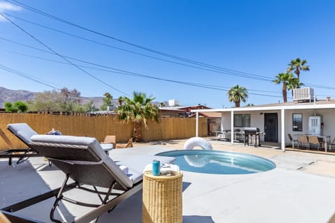 Covered patio lets you escape the sun.