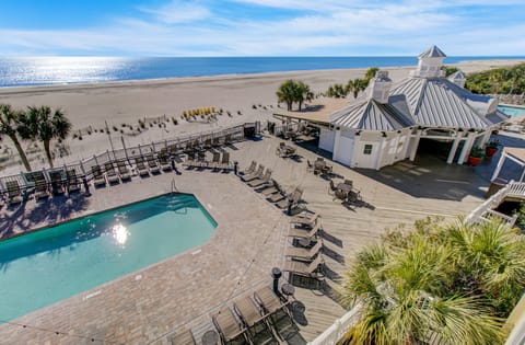 Pool and ocean views.