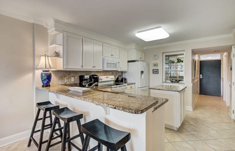 Breakfast bar with seating.