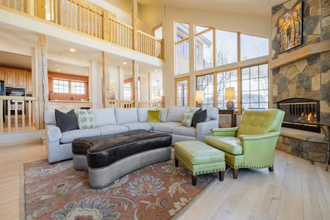 Comfortable sectional to fit a large group.