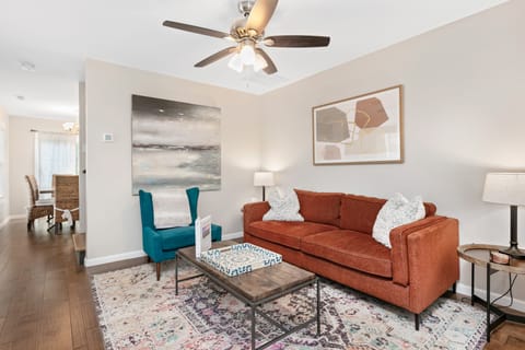 Comfortable seating in the living room.