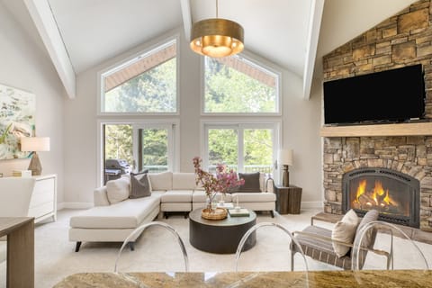 Vaulted ceilings and tons of natural light in the common spaces.