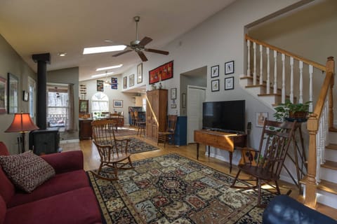 Rocking chairs add charm to this inviting living room.