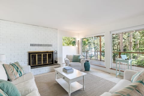 An abundance of natural light fills the living room