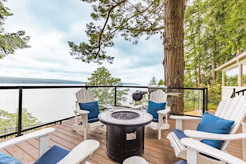 Gather around the firepit for a cozy conversation on the deck.