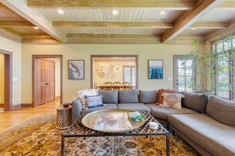 Generously-sized living room with a hint of vintage charm