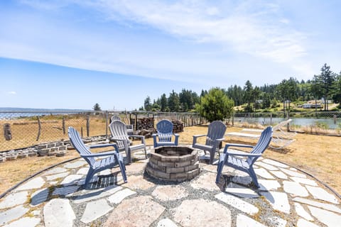 Gather 'round the outdoor firepit and roast some marshmallows.