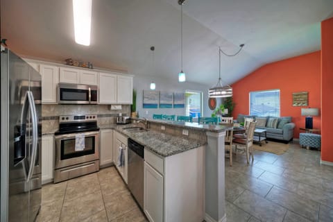 Open concept kitchen & living space.