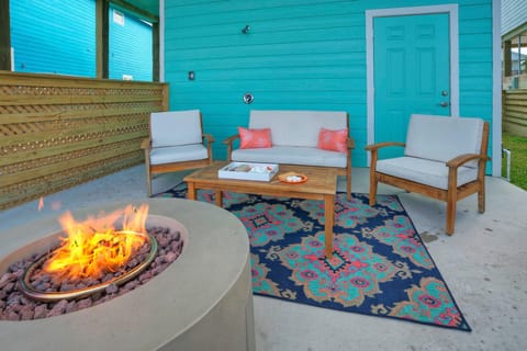 Cozy fire pit seating.