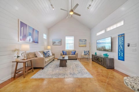 Living room with beachy vibes.