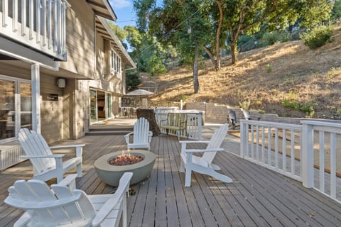 The backyard backs up to a hill, giving you an excellent sense of privacy.