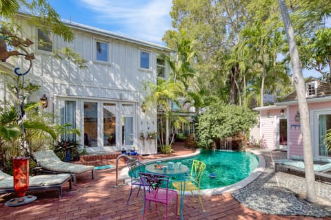 Lounge poolside at the shared outdoor area.