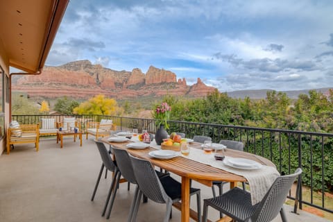 Sunning views of the surrounding landscape from the spacious balcony.