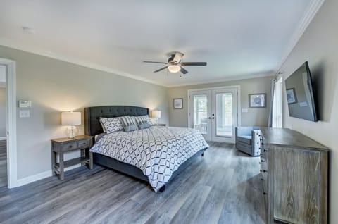 Main level - Master bedroom - king bed, full attached bath.