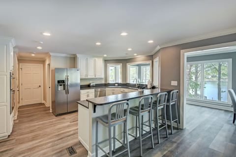 Kitchen with bar seating for 4.