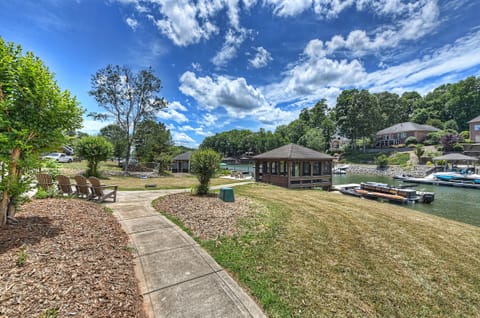 Concrete pathway to the dock.