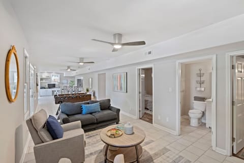 Lower Level game/ family room adjacent to second full kitchen.