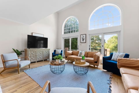 Floor-to-ceiling windows in the living room.