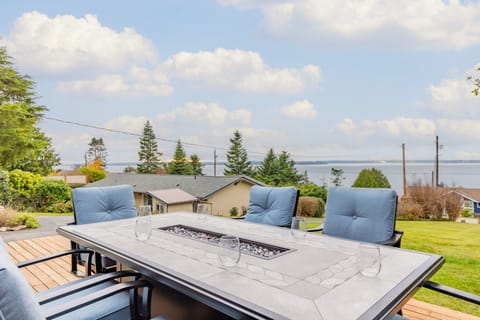 Ocean views from the patio and firepit table.