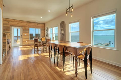 Beautiful, bright interior with panoramic views of the water.